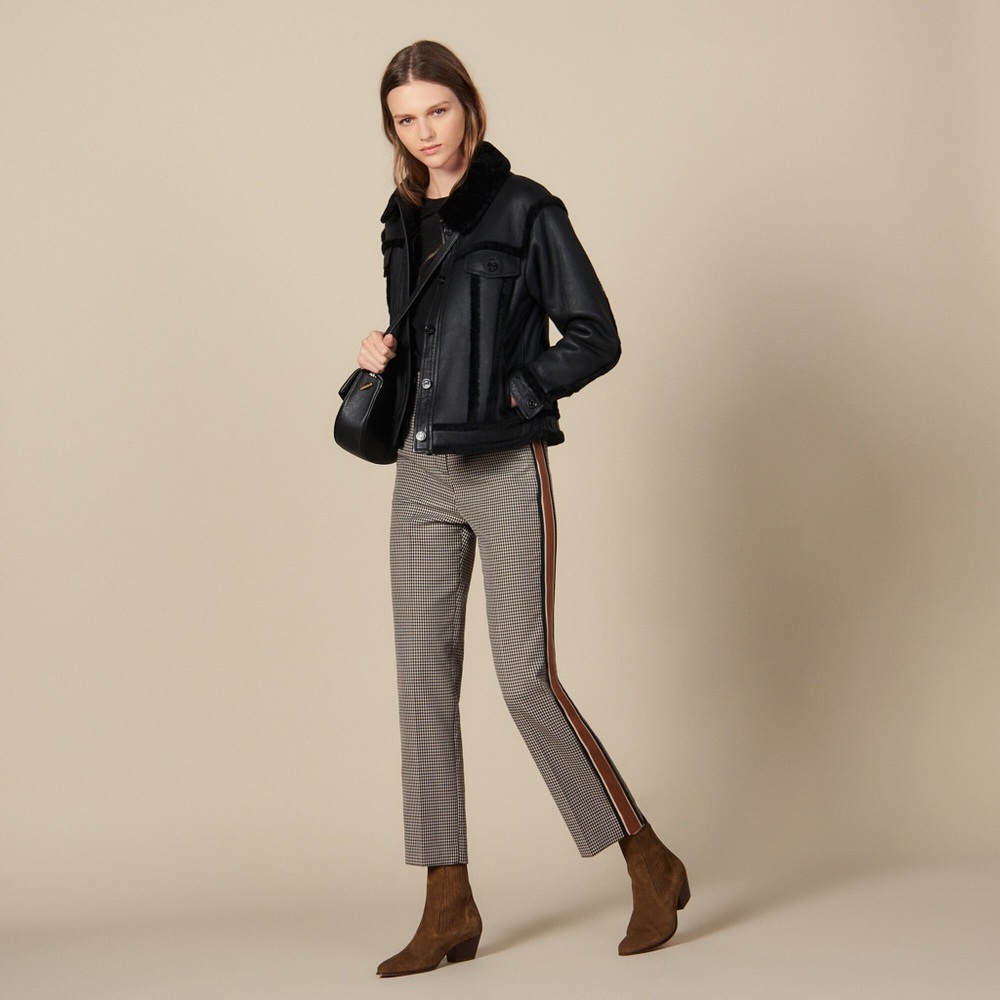 Brand new without tag Sandro Straight-leg Checked Trousers In Pattern